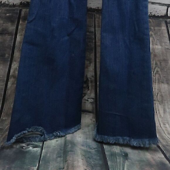 GUESS  ELLA BLUE DENIM FLARE LEG ADJUSTABLE STRAP TIE WAIST JUMPSUIT OVERALLS - Picture 14 of 16